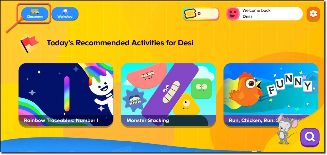 click Classroom in top nav.png