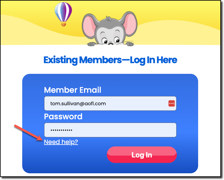 2.0 Member Log in page - click Need Help.png