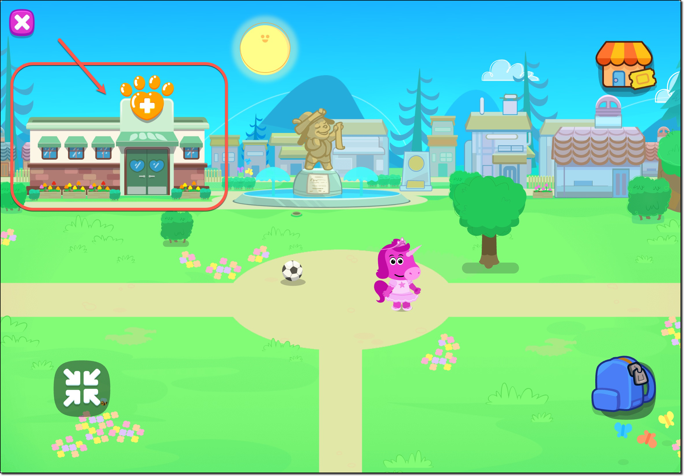 pet town zoomed out - pet doctor.png
