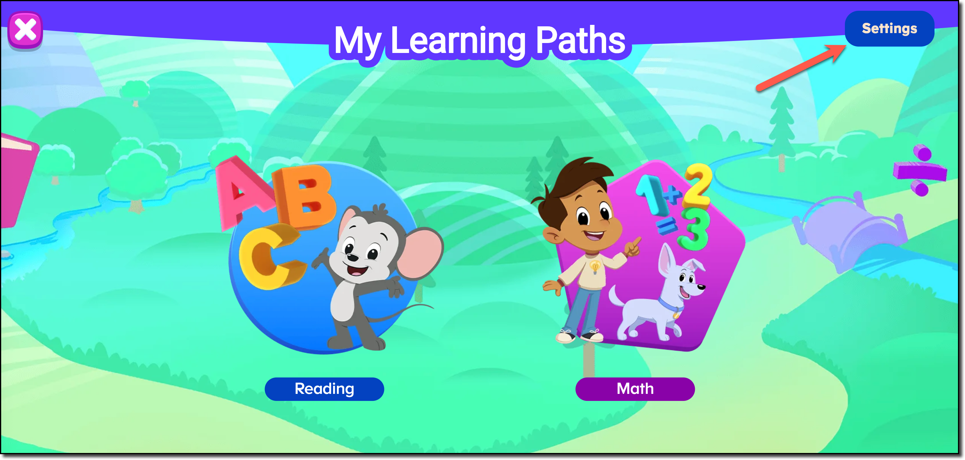 Learning Paths - arrow to Settings button.png