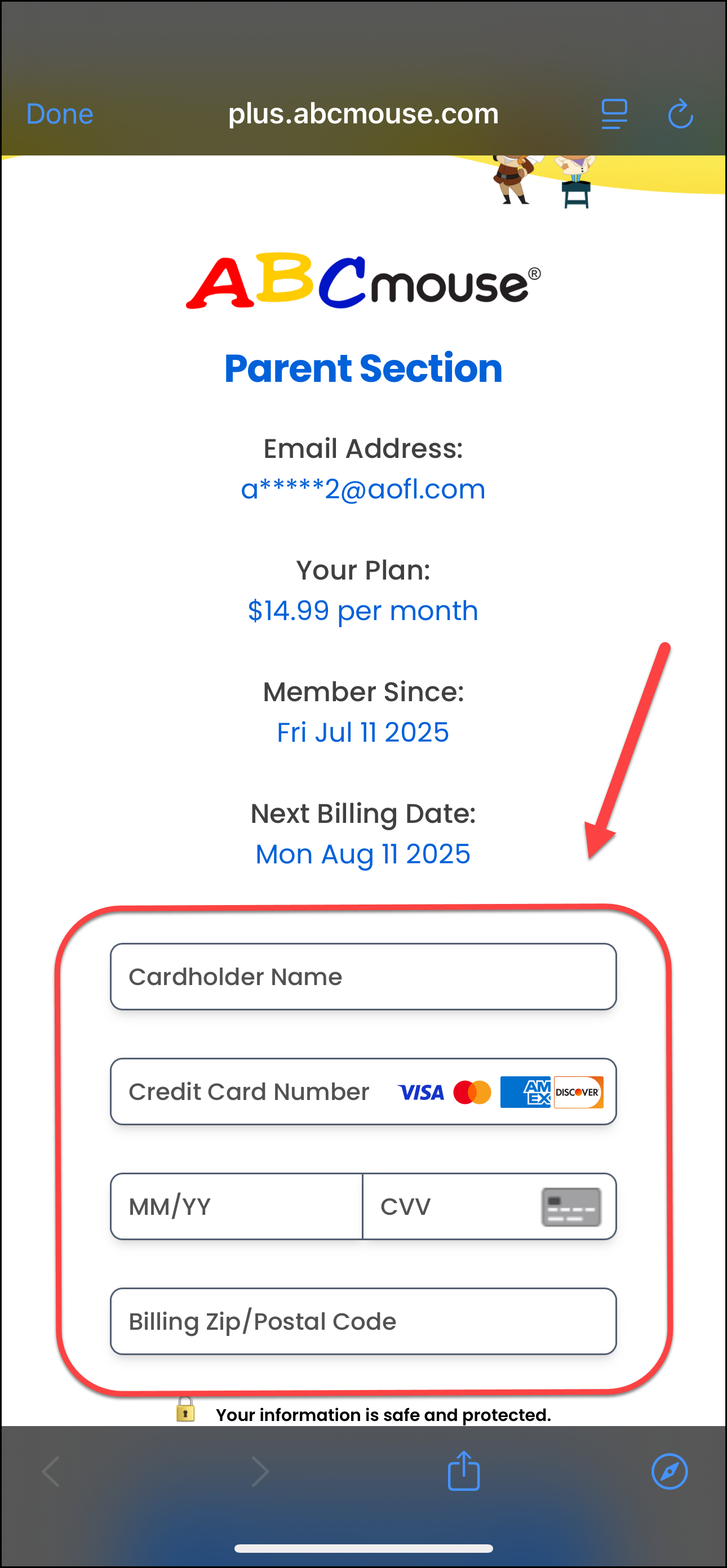 Pointing at the empty fields enter in credit card information.png